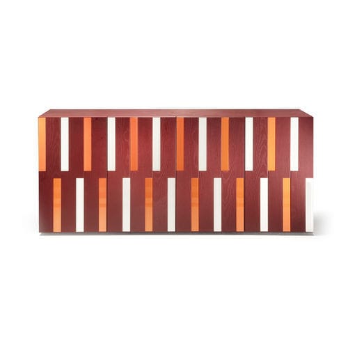 Credenza contemporanea - Riga-Riga - Zanotta - in MDF / con illuminazione integrata / con ante battenti