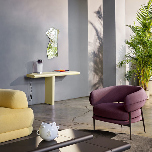 Poltrona contemporanea - NENA LOUNGE - Zanotta - in pelle / in schiuma di poliuretano / in tessuto
