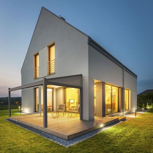 Pergola autoportante - LAPURE - RENSON - addossata / in alluminio / con copertura in tela