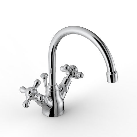 Miscelatore doppio comando per lavabo - 2002 RLX-040 - ZAZZERI - da appoggio / in metallo cromato / da bagno