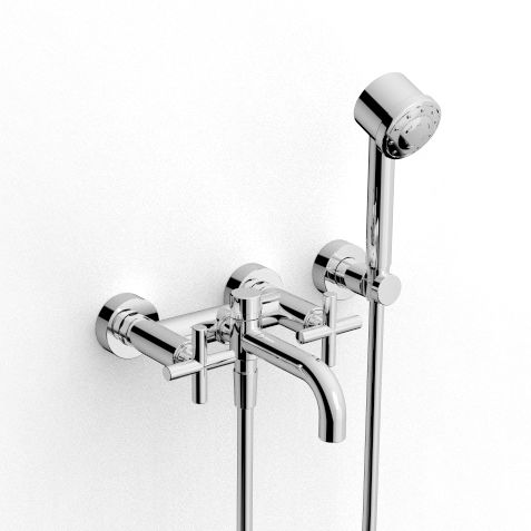 Miscelatore doppio comando per vasca - 4701 GVP-120 - ZAZZERI - da parete / in metallo cromato / da bagno