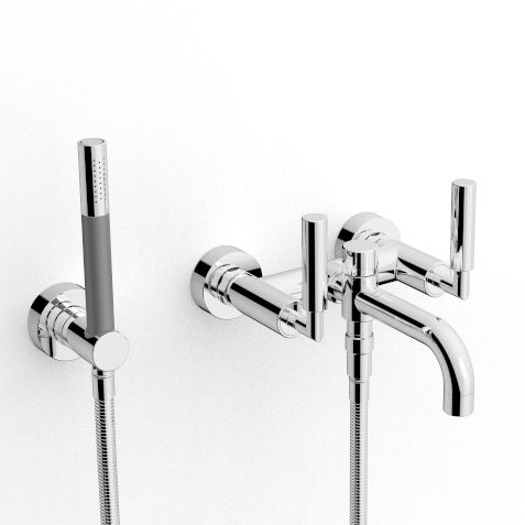 Miscelatore doppio comando per vasca - 4702 GVP-070 - ZAZZERI - da parete / in metallo cromato / da bagno