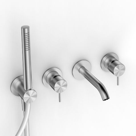 Miscelatore doppio comando da incasso - 3300 EVI-090 - ZAZZERI - in acciaio inossidabile / da bagno / 3 fori