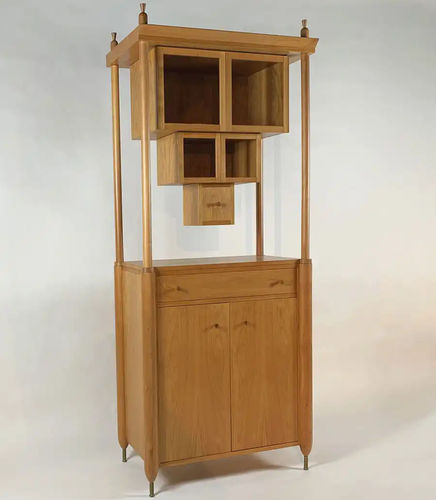 Mobile bar classico - GAMBA DI LEGNO - Bernini Gallery - in ciliegio / in vetro / in bronzo