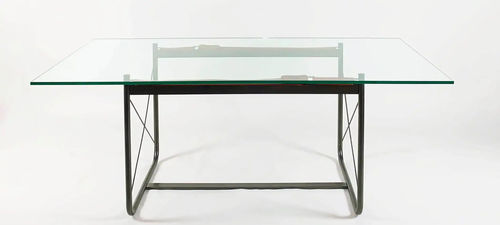 Tavolo da pranzo contemporaneo - BELT - Bernini Gallery - in cristallo / con supporto in acciaio / rettangolare