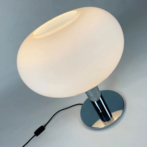 Lampada da tavolo - AM / AS - Bernini Gallery - in ottone nichelato / in opalina / contemporanea