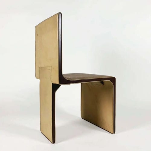 Sedia contemporanea - DIAGONO  - Bernini Gallery - da interno / in pelle / con supporto in betulla