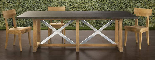 Tavolo contemporaneo - DATCHA - SUTHERLAND - in metallo / in teak / rettangolare