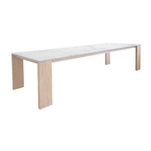 Tavolo contemporaneo - PLATEAU - SUTHERLAND - in marmo / con supporto in teak / rettangolare