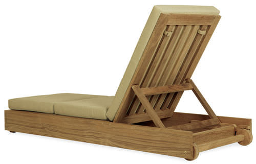 Lettino prendisole contemporaneo - POOLSIDE - SUTHERLAND - in legno / da giardino / con schienale regolabile