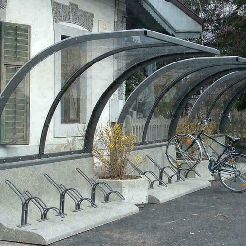 Rastrelliera per biciclette a pavimento - Polimer Tecnic - pubblicitaria / da esterno / in plastica