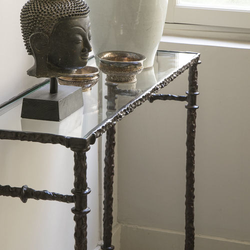 Consolle contemporanea - ROMA X - Objet Insolite - in bronzo / con supporto in metallo / rettangolare