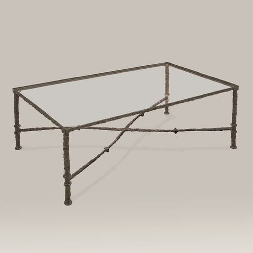 Tavolino basso contemporaneo - ROMA X - Objet Insolite - in bronzo / con supporto in bronzo / rettangolare