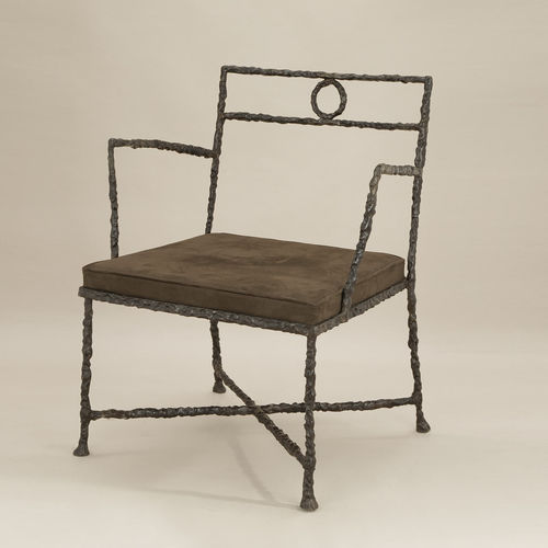 Poltrona contemporanea - ROMA - Objet Insolite - in tessuto / in bronzo / con cuscino rimovibile