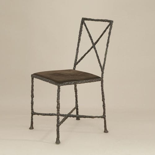 Sedia contemporanea - ROMA - Objet Insolite - da interno / in tessuto / con supporto in bronzo