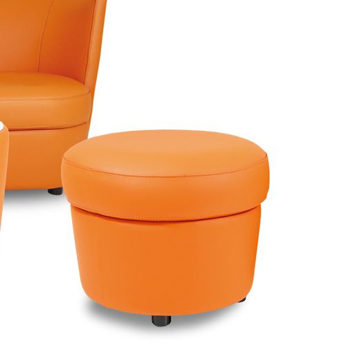 Pouf contemporaneo - DISCO - Neology - in tessuto / in pelle / tondo