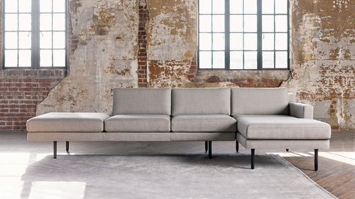 Divano modulare - ROWEN - ofs - contemporaneo / in tessuto / in pelle