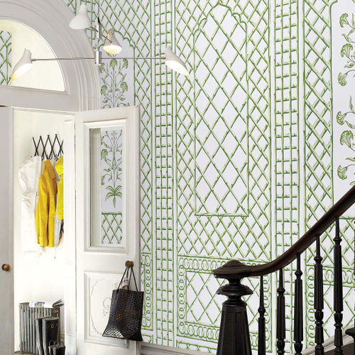 Carta da parati contemporanea - BAMBOO TRELLIS PANEL   - F. SCHUMACHER & CO. - con motivi geometrici / arabesca / aspetto tessuto