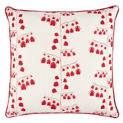Cuscino in cotone - PEG NORRISS : BLEEDING HEARTS    - F. SCHUMACHER & CO. - in piume / quadrato / per uso residenziale