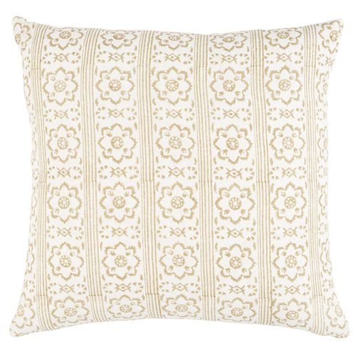 Cuscino in lino - JACARANDA : SUNDA HAND BLOCKED PRINT - F. SCHUMACHER & CO. - in piume / rettangolare / per uso residenziale