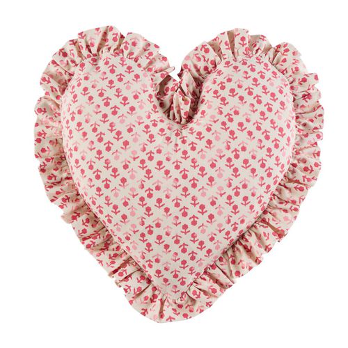 Cuscino in cotone - JACARANDA : BEATRIZ HANDPRINT HEART - F. SCHUMACHER & CO. - altre forme / per uso residenziale