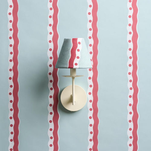 Carta da parati contemporanea - ROUSSEAU STRIPE  - F. SCHUMACHER & CO. - a motivi / aspetto tessuto / blu