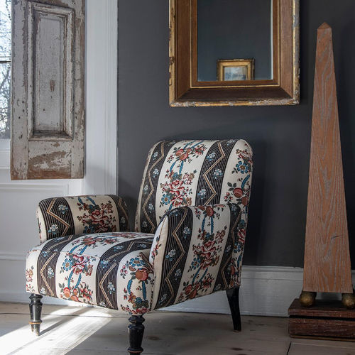 Tessuto da tappezzeria - SYLVAIN FLORAL STRIPE  - F. SCHUMACHER & CO. - per tende / a motivi / in lino