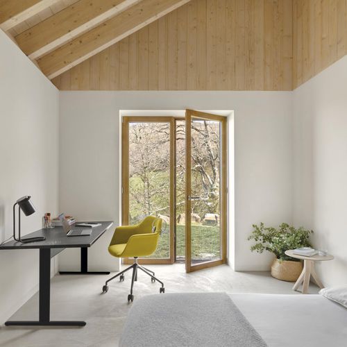 Tavolo da lavoro contemporaneo - CONNECT - Andreu World - in alluminio / con supporto in alluminio / centrabile