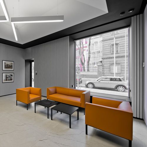 Poltrona visitatore contemporanea - RAGLAN - Andreu World - in tessuto / con schienale alto / grigia