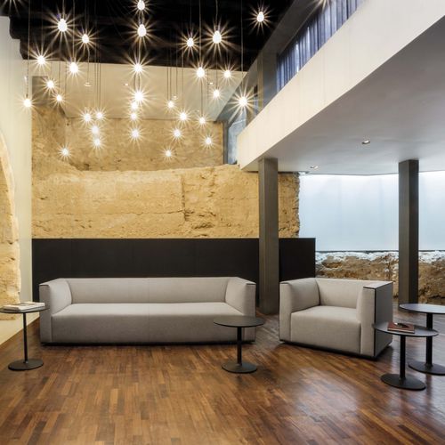Divano contemporaneo - GRAND RAGLAN - Andreu World - indoor / in ecopelle / grigio