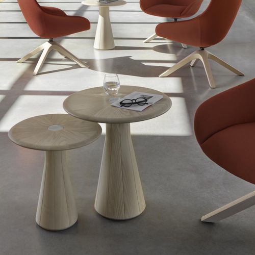 Tavolo d'appoggio contemporaneo - REVERSE - Andreu World - in rovere / in marmo / con supporto in legno