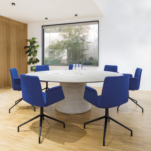 Sedia contemporanea - FLEX - Andreu World - in tessuto / in pelle / con supporto in metallo