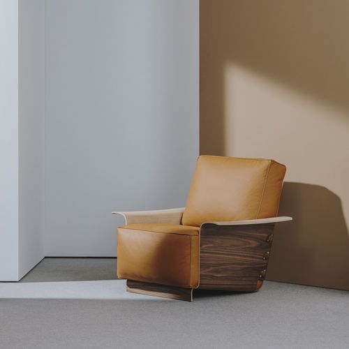 Poltrona contemporanea - FOREST CLUB - Andreu World - in tessuto / in pelle / in rovere