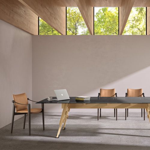 Sedia contemporanea - LUBA - Andreu World - da interno / in pelle / in legno