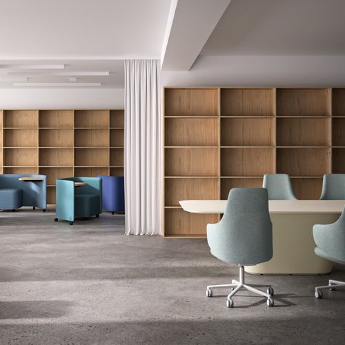 Tavolo design - PROA  - Andreu World - in legno / con supporto in legno / ellittico