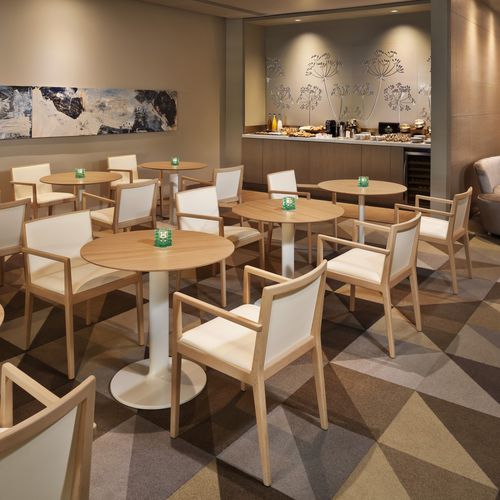 Sedia da ristorante contemporanea - CARLOTTA - Andreu World - da interno / in pelle / con supporto in legno