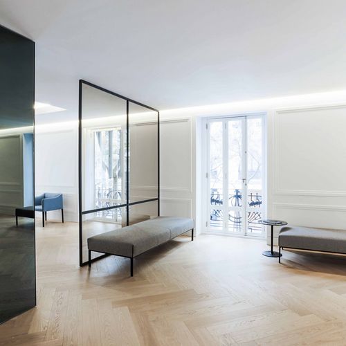 Divanetto imbottito contemporaneo - RAGLAN - Andreu World - in tessuto / per edifici pubblici / con schienale