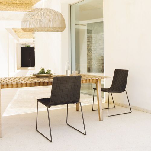 Sedia visitatore contemporanea - TRENZA - Andreu World - da esterno / in metallo / a slitta