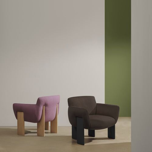 Poltrona contemporanea - PASCAL - Andreu World - in tessuto / in legno massiccio / in legno massiccio