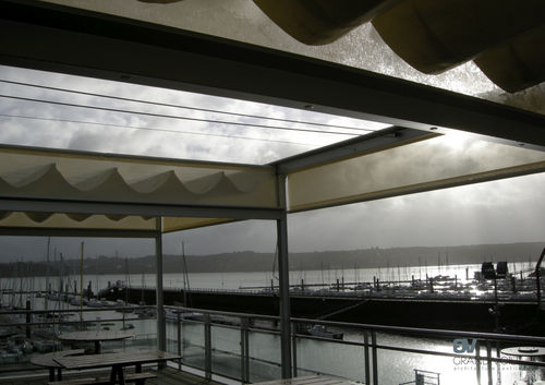 Tenda avvolgibile a rullo - Grand Voile - in tela / da esterno / contract