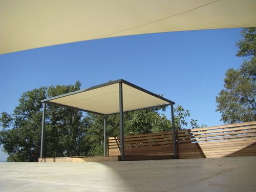 Pergola autoportante - Grand Voile - in alluminio / con copertura in tela