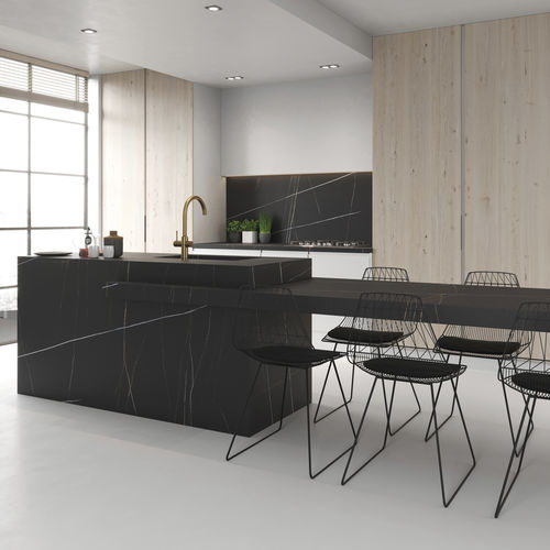 Piano di lavoro in gres porcellanato - AZALAI ITOP NEGRO NATURAL - INALCO - in marmo / da cucina / da bagno