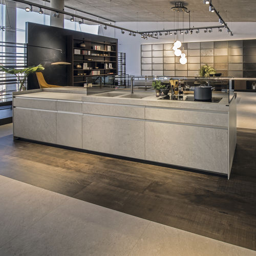 Piano di lavoro in gres porcellanato - PETRA ITOP CREMA BUSH-HAMMERED - INALCO - da cucina / da bagno / da esterno