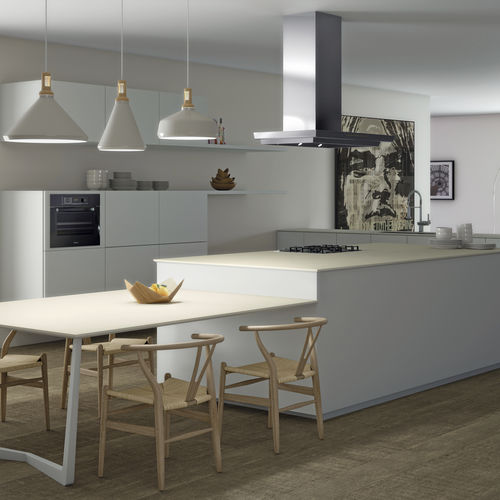 Piano di lavoro in gres porcellanato - SILK ITOP BLANCO BUSH-HAMMERED - INALCO - da cucina / da bagno / da esterno