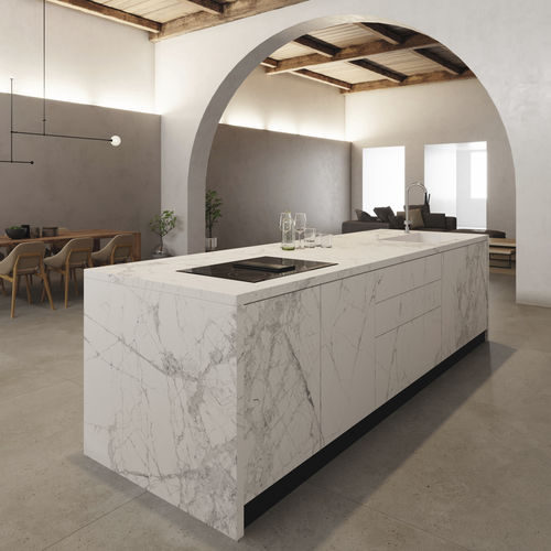Piano di lavoro in gres porcellanato - SYROS ITOP SUPER BLANCO-GRIS NATURAL - INALCO - da cucina / da bagno / da esterno
