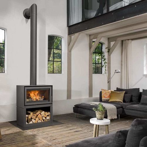 Stufa a legna - BOX 20 75 - Barbas - multicombustibile / da appoggio / design minimalista