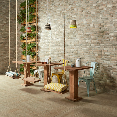 Piastrella in gres porcellanato - BRICK - KERABEN - a rilievo / da interno / da parete