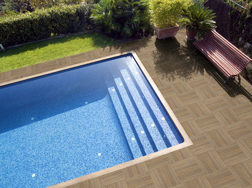 Piastrella in gres porcellanato - REALINK : NEW TEK-POOL ROBLE - REALONDA - opaca / da esterno / per bagnasciuga di piscina