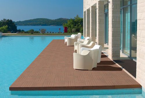 Piastrella in gres porcellanato - REALINK : KERA-SPA ROBLE - REALONDA - opaca / da esterno / per bagnasciuga di piscina