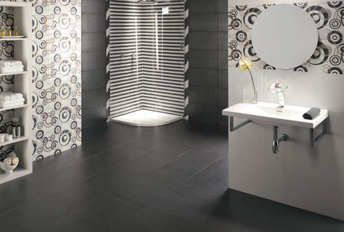 Piastrella in gres porcellanato - TRADITIONAL PRINTING : LINO - REALONDA - levigata / da interno / da bagno